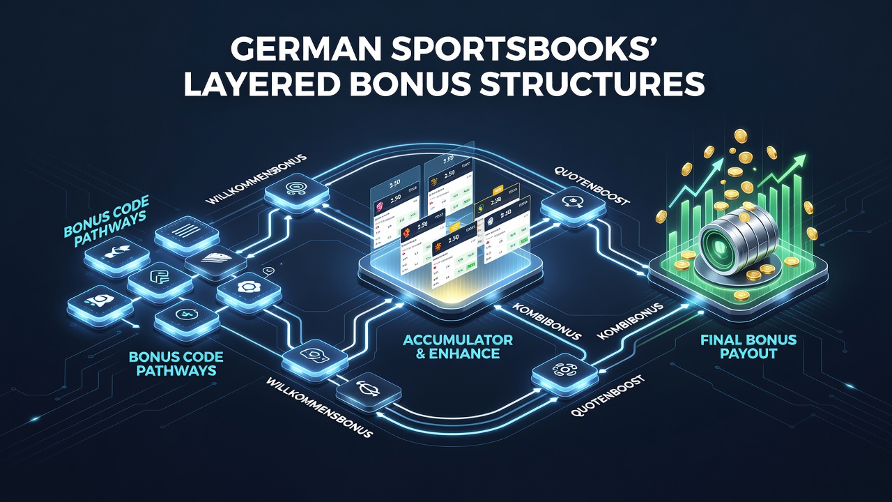 Mobile App-Oberfläche mit Bonuscode-Aktivierung und Akkumulator-Synergien bei deutschen Wettanbietern